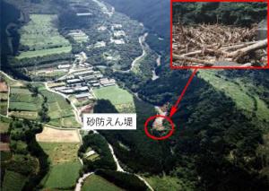 砂防えん堤が効果を表した写真(谷山川)