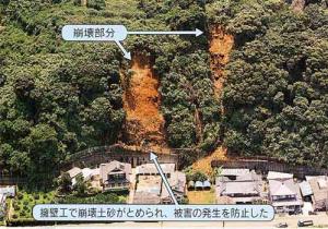 急傾斜施設が効果を表した写真(長浜地区)