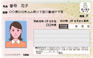 個人番号カード(オモテ) 個人番号カード(オモテ)