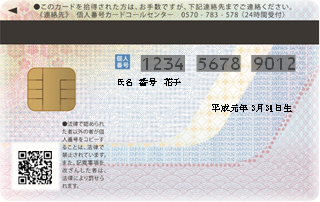 個人番号カード(ウラ) 個人番号カード(ウラ)