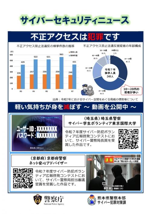 サイバーセキュリティニュース(不正アクセスは犯罪です)