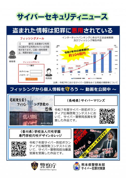 サイバーセキュリティニュース(盗まれた情報は犯罪に悪用されている)