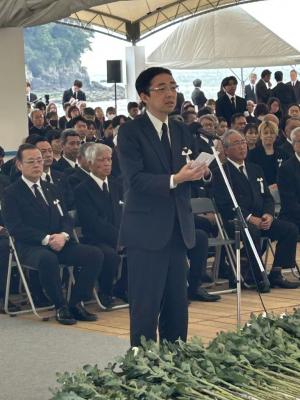 水俣病問題解決を誓う木村知事